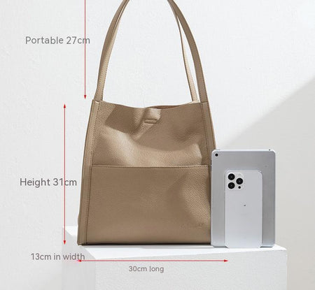 Leather Tote Large Capacity Shoulder Bag - ANIBEY
