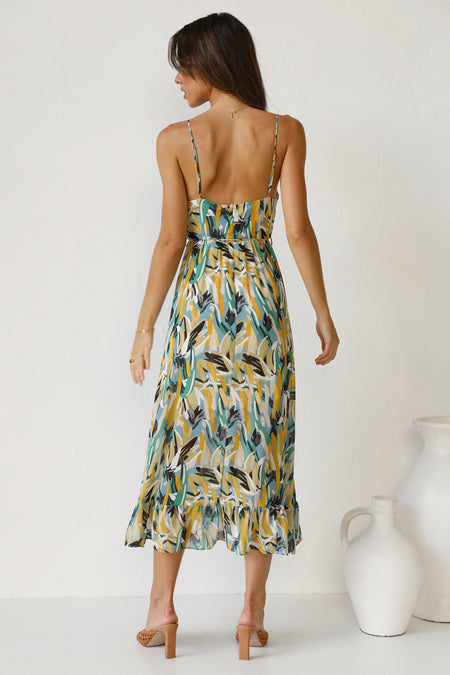 New Women's Printed Ruffle Sleeveless Dress - ANIBEY
