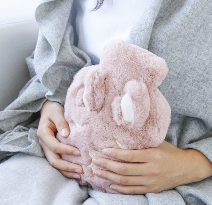 Creative Hot Water Bottles Winter Cute Cartoon Hot Water Bag Cat Animal Plush Warm Water Bags PVC Hand Warmer Water-Filling Bag - ANIBEY