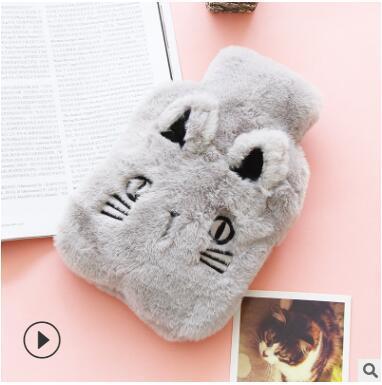 Creative Hot Water Bottles Winter Cute Cartoon Hot Water Bag Cat Animal Plush Warm Water Bags PVC Hand Warmer Water-Filling Bag - ANIBEY
