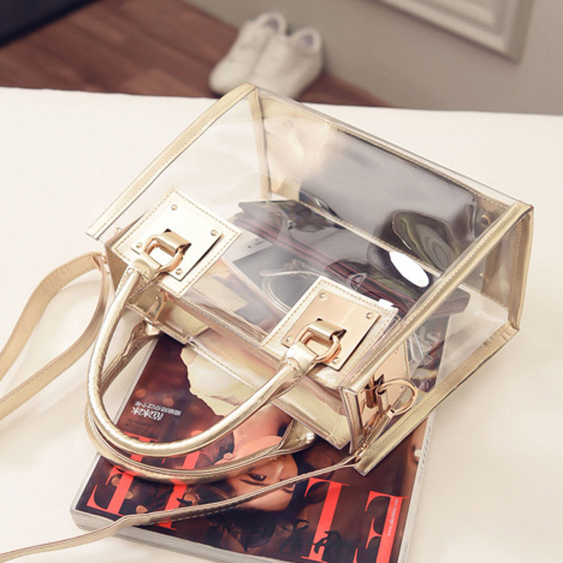 Women's Transparent Handbags Beach Bags Clear Jelly crystal Purse Crossbody Bags - ANIBEY