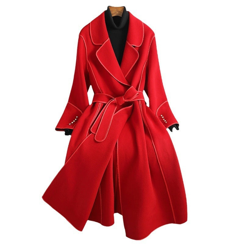 Overcoat Women's Slimming Mid-length Over-the-knee High-end Woolen Coat - ANIBEY
