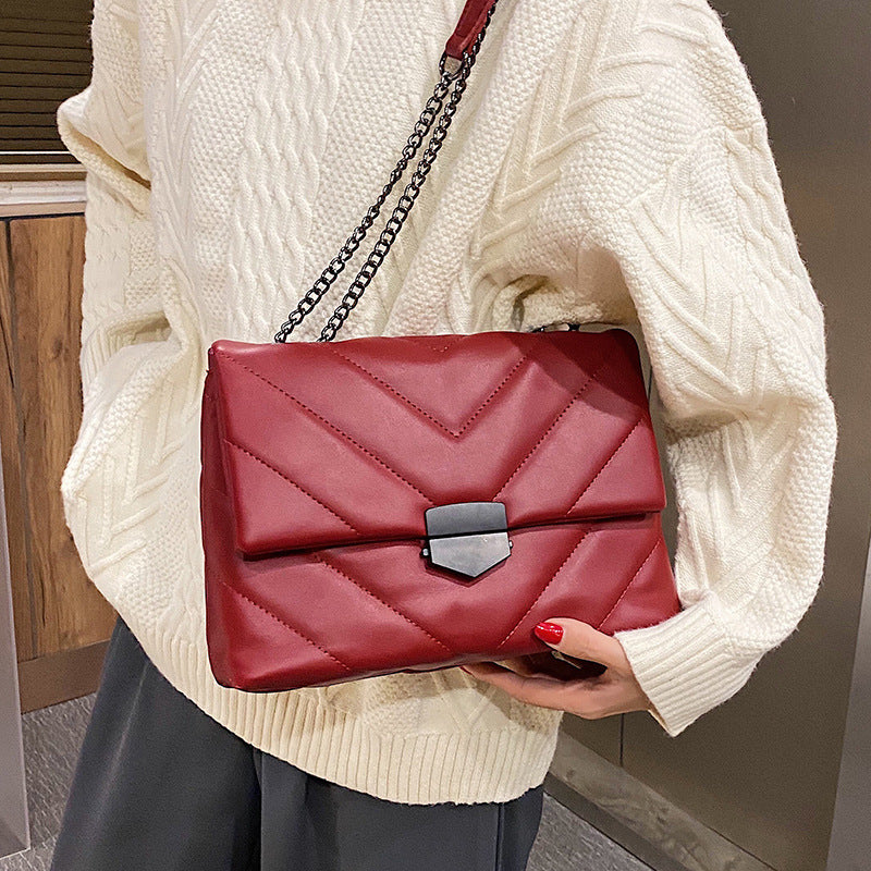 Embroidery Thread Small PU Leather Crossbody Bags for Women Trend Hand Bag Women's Branded Trending Shoulder Handbags - ANIBEY