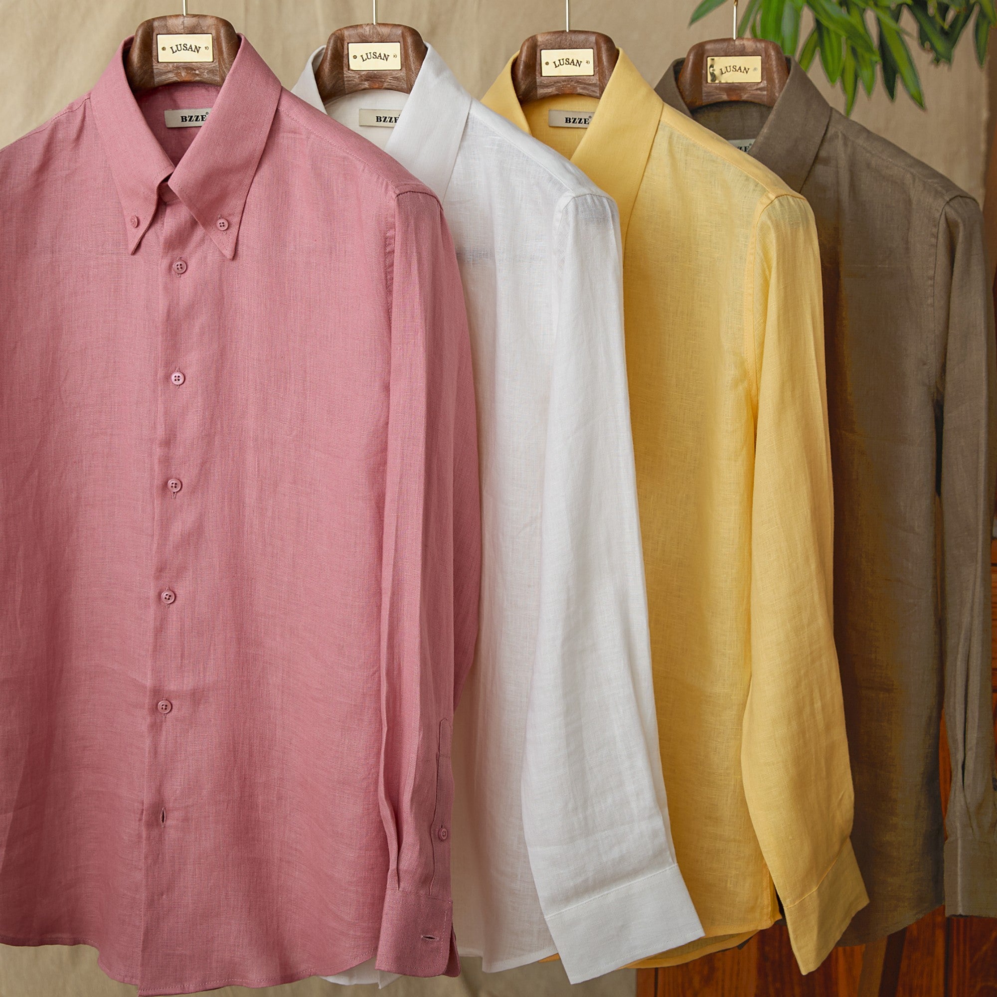 Linen Long Sleeves Collar Shirt for Men - ANIBEY