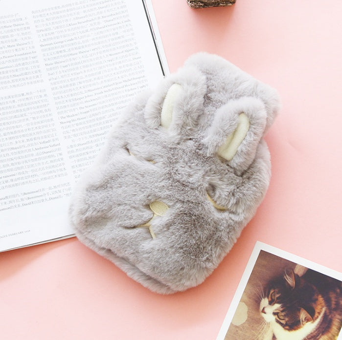 Creative Hot Water Bottles Winter Cute Cartoon Hot Water Bag Cat Animal Plush Warm Water Bags PVC Hand Warmer Water-Filling Bag - ANIBEY