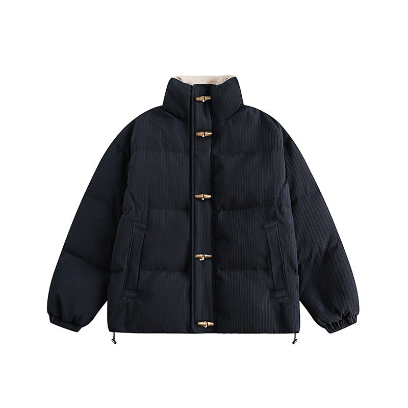 Men's Button-Up Puffer Bomber Jacket - ANIBEY