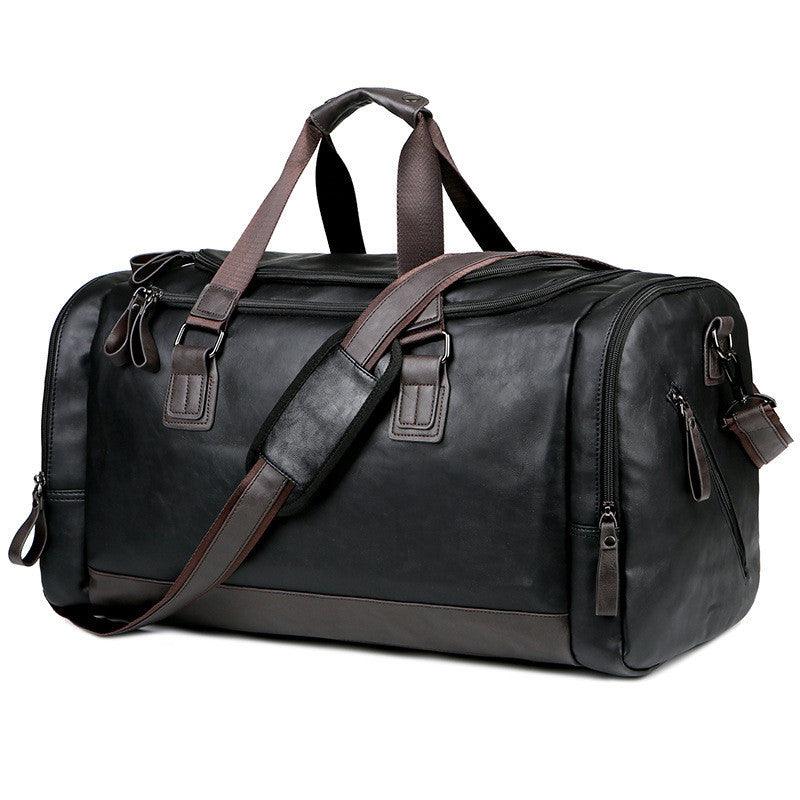 Pu Leather Large Capacity Travel Bag Men's Business Travel Duffel Bag - ANIBEY