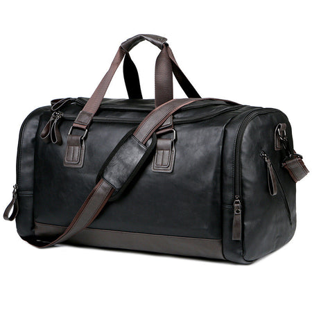 Pu Leather Large Capacity Travel Bag Men's Business Travel Duffel Bag - ANIBEY