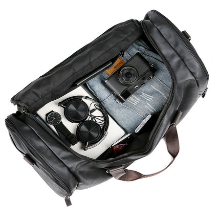 Pu Leather Large Capacity Travel Bag Men's Business Travel Duffel Bag - ANIBEY