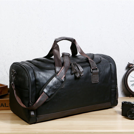 Pu Leather Large Capacity Travel Bag Men's Business Travel Duffel Bag - ANIBEY