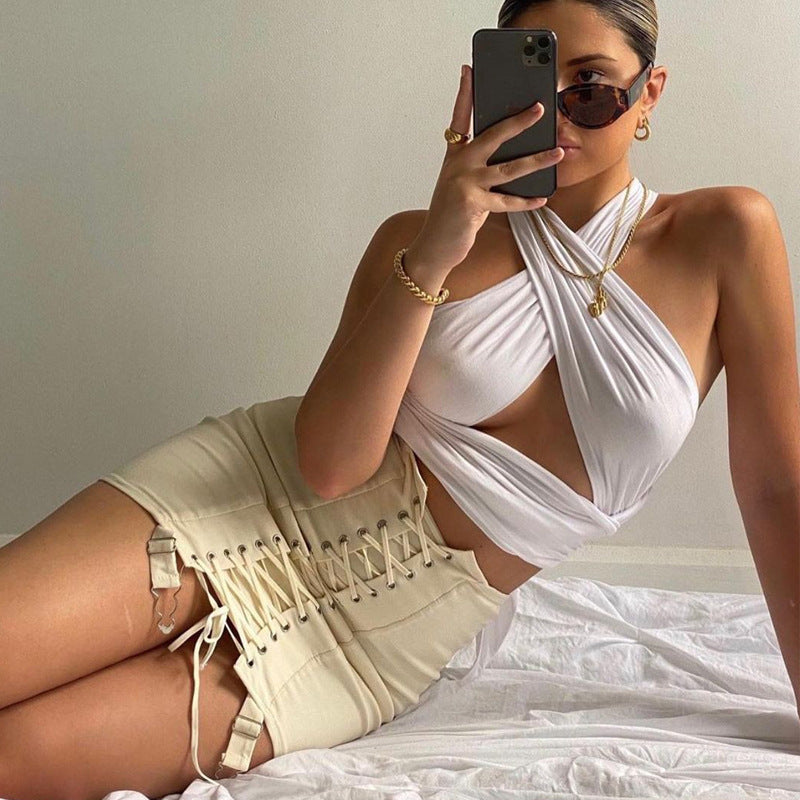 Cross Halter Tube Top Vest Women Trendy