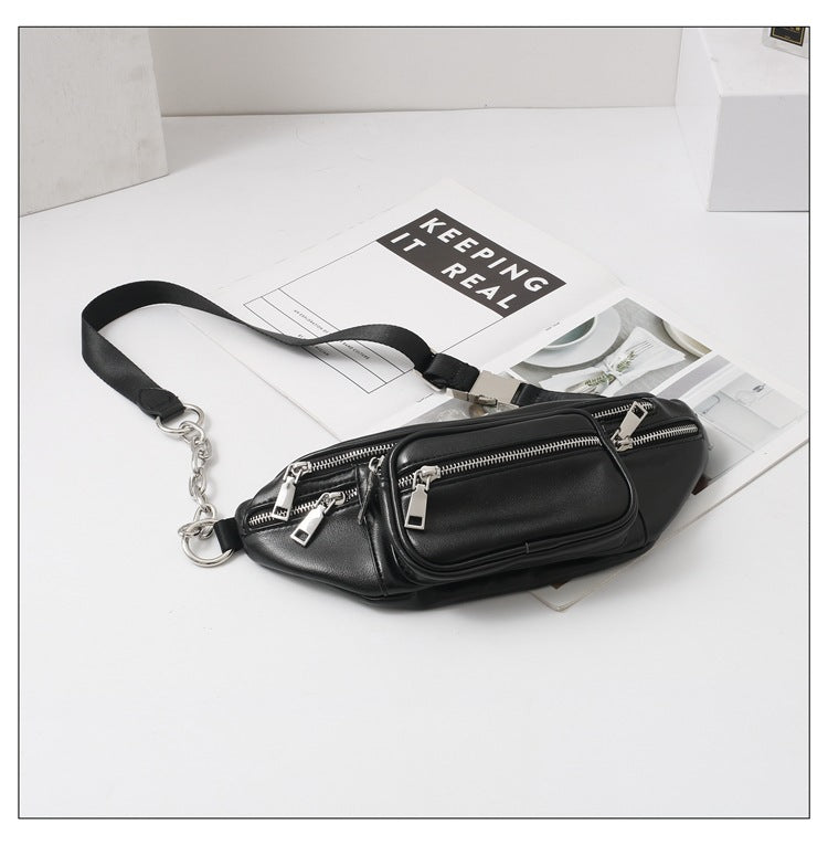 Bag Waist Bag Women's Trendy Ins Bag New Female Bag Trendy Star With The Same Paragraph Net Celebrity Messenger Chest Bag Wild Single Shoulder - ANIBEY