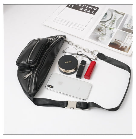 Bag Waist Bag Women's Trendy Ins Bag New Female Bag Trendy Star With The Same Paragraph Net Celebrity Messenger Chest Bag Wild Single Shoulder - ANIBEY