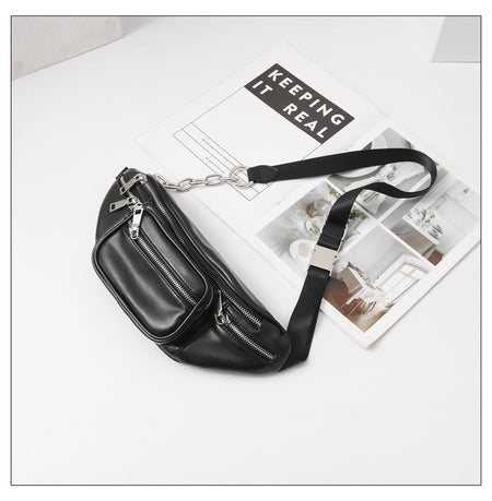 Bag Waist Bag Women's Trendy Ins Bag New Female Bag Trendy Star With The Same Paragraph Net Celebrity Messenger Chest Bag Wild Single Shoulder - ANIBEY