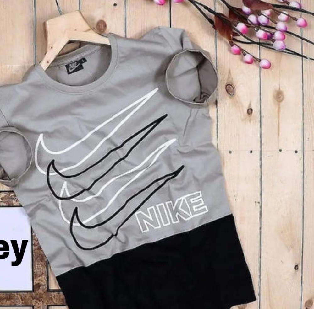 Men's Nike Trending T-Shirts (Black & Grey, S) - ANIBEY