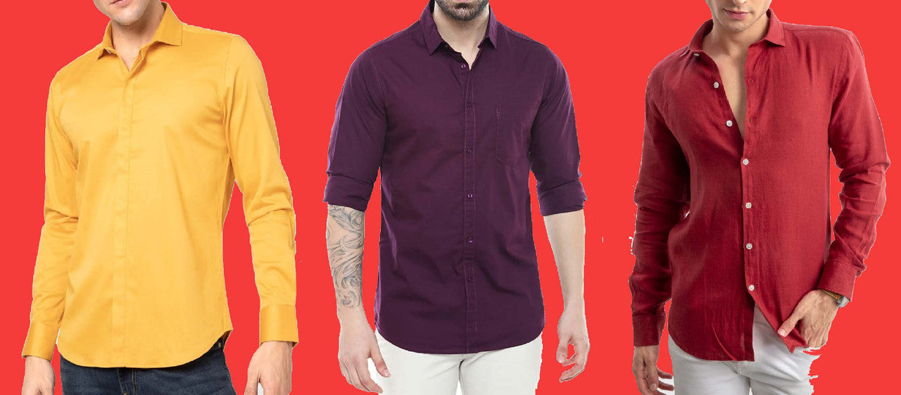 Combo of 3 Casual Men's Shirts (Multicolor, S) - ANIBEY