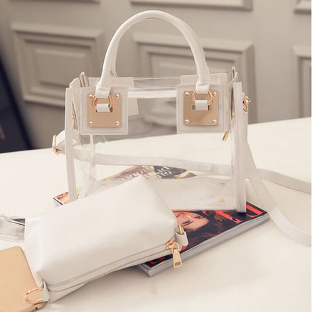 Women's Transparent Handbags Beach Bags Clear Jelly crystal Purse Crossbody Bags - ANIBEY