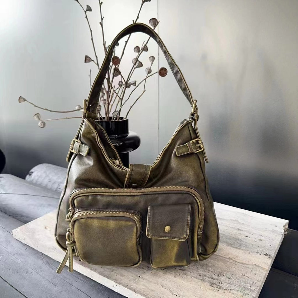 Retro High-grade Texture Multi-pocket Motorcycle Bag - ANIBEY