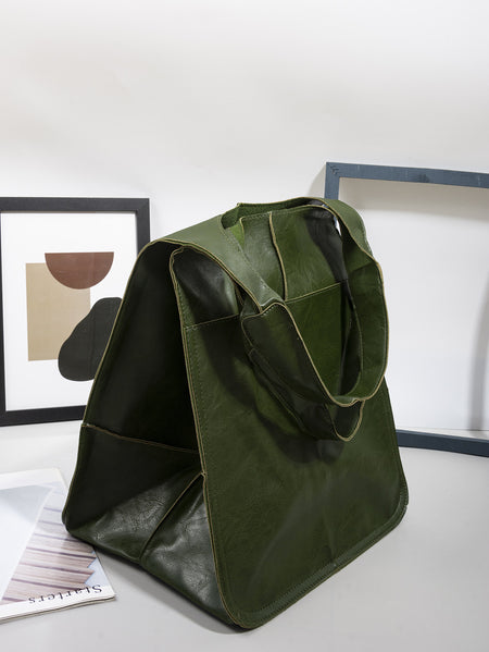 Simple Big Bag Soft Leather Large Capacity Shoulder Hand-held Tote - ANIBEY