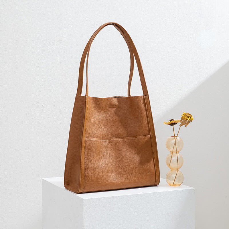 Leather Tote Large Capacity Shoulder Bag - ANIBEY