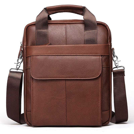 Hummer Business Commute Genuine Leather Men's Business Messenger Bag - ANIBEY