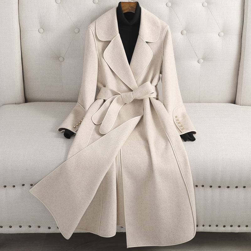 Overcoat Women's Slimming Mid-length Over-the-knee High-end Woolen Coat - ANIBEY