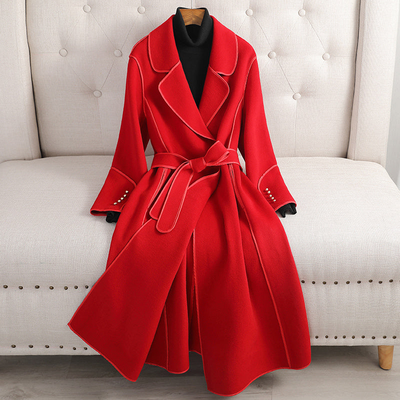 Overcoat Women's Slimming Mid-length Over-the-knee High-end Woolen Coat - ANIBEY