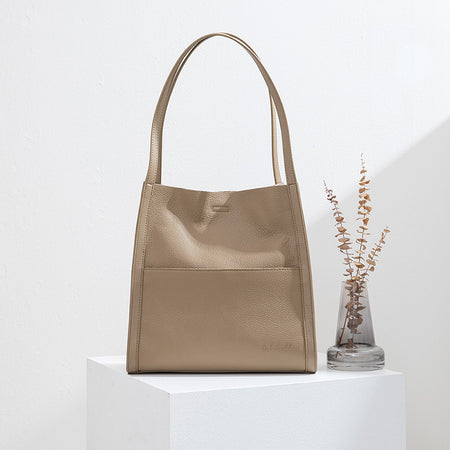 Leather Tote Large Capacity Shoulder Bag - ANIBEY