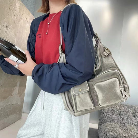 Retro High-grade Texture Multi-pocket Motorcycle Bag - ANIBEY