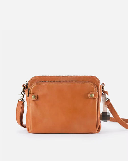 Vintage Three Layer Leather Messenger Bag - ANIBEY