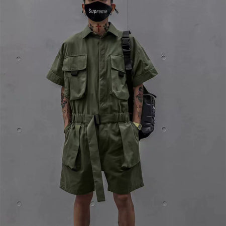 Men's Retro Jumpsuit Overalls Straight - ANIBEY
