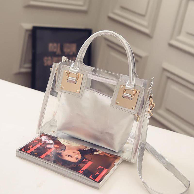Women's Transparent Handbags Beach Bags Clear Jelly crystal Purse Crossbody Bags - ANIBEY