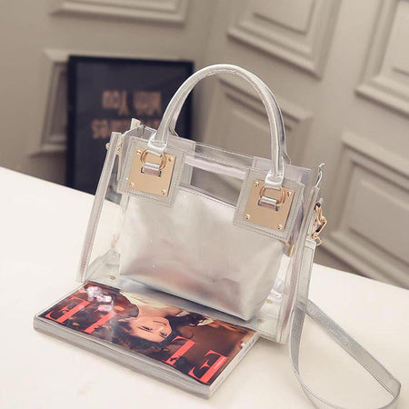 Women's Transparent Handbags Beach Bags Clear Jelly crystal Purse Crossbody Bags - ANIBEY