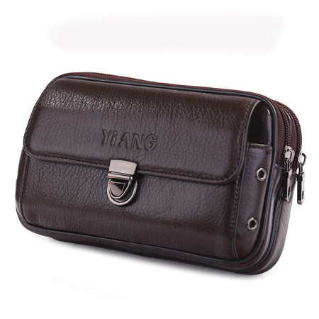Horizontal And Vertical Leather Belt Mobile Phone Bag - ANIBEY