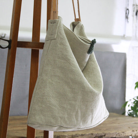 Casual One-shoulder Literary Hand Cloth Bag Handmade Disc Buckle Large Capacity - ANIBEY