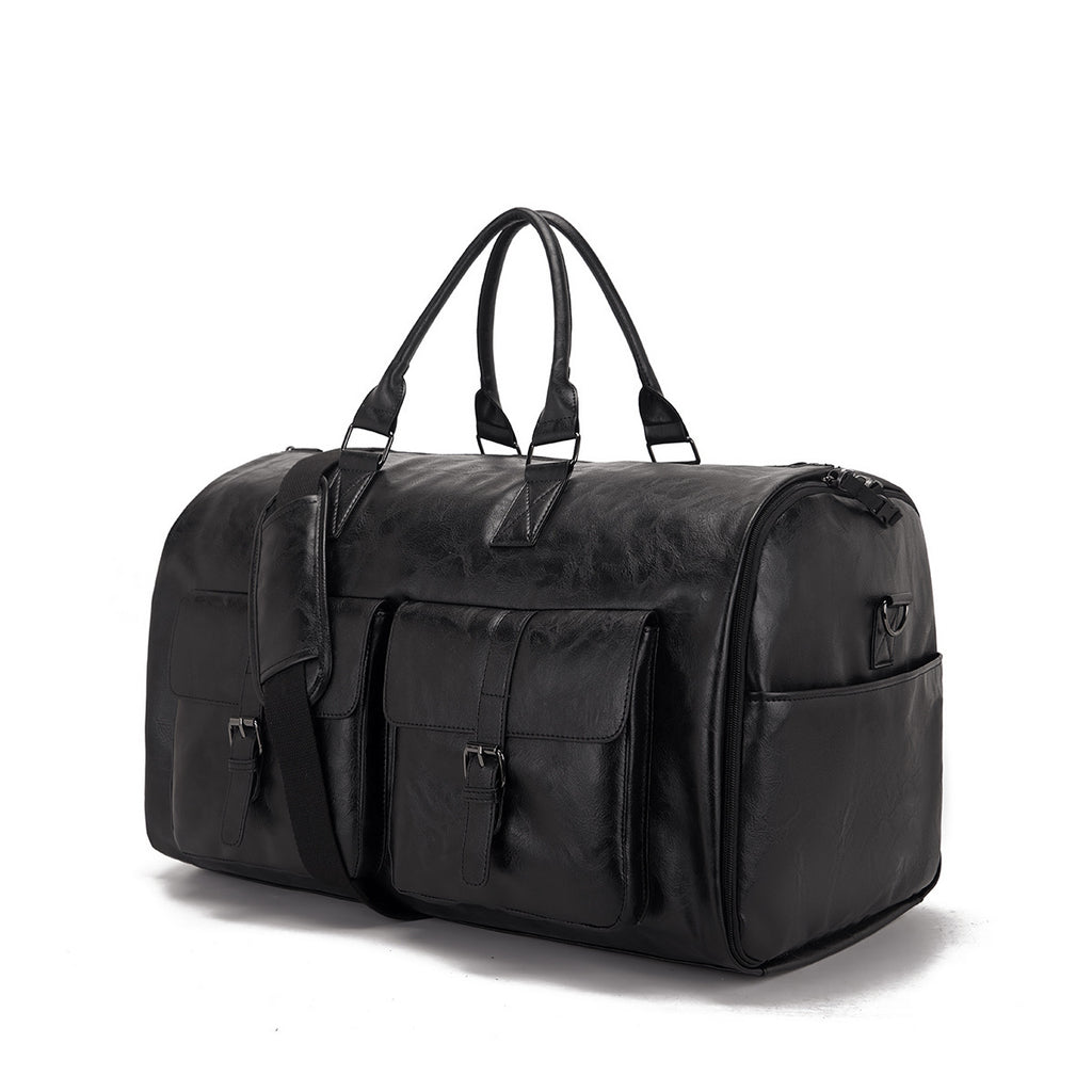 Travel Convenient Portable Garment Bag PU Leather Luggage Bag - ANIBEY