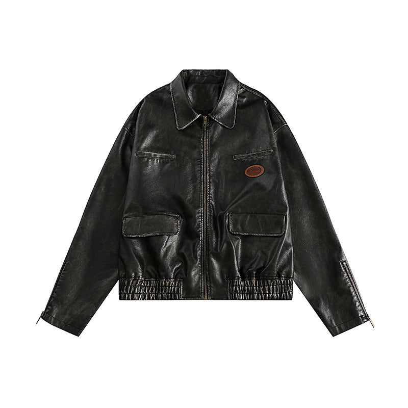 Men's Fashion Retro Distressed Pleated All-matching Jacket - ANIBEY