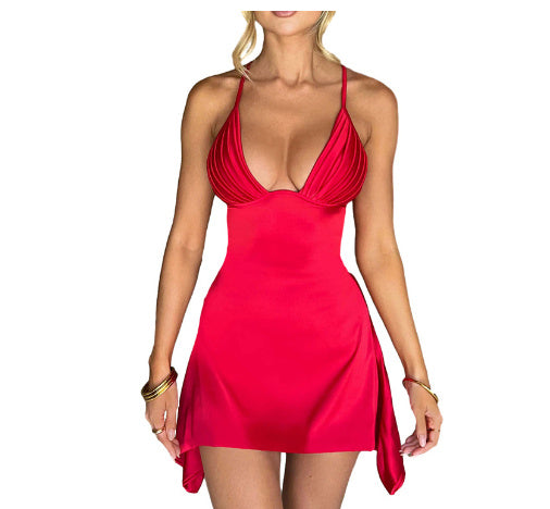 Women's Fashion V-neck Tube Top Dress