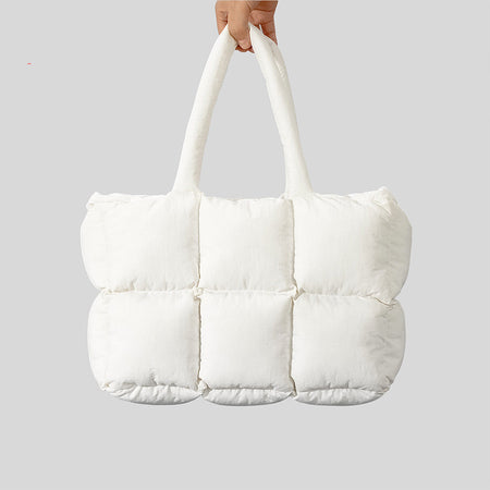 Soft Down Handbag Woman Cotton Dress Bags Filled With Cotton - ANIBEY