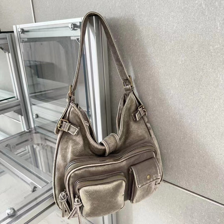 Retro High-grade Texture Multi-pocket Motorcycle Bag - ANIBEY