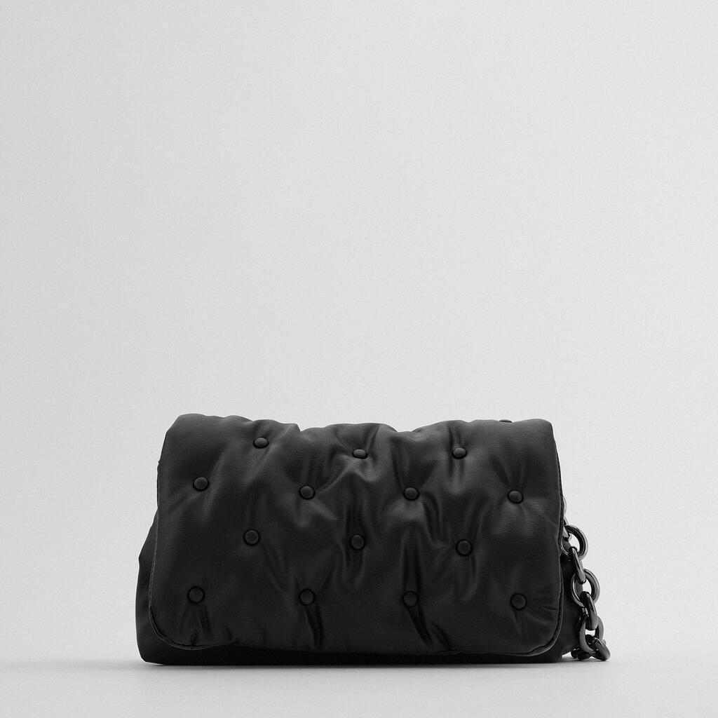 Blue oversized denim quilted shoulder messenger bag chain bag - ANIBEY