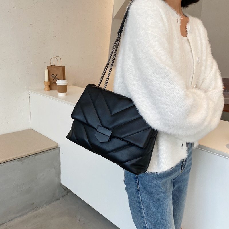 Embroidery Thread Small PU Leather Crossbody Bags for Women Trend Hand Bag Women's Branded Trending Shoulder Handbags - ANIBEY