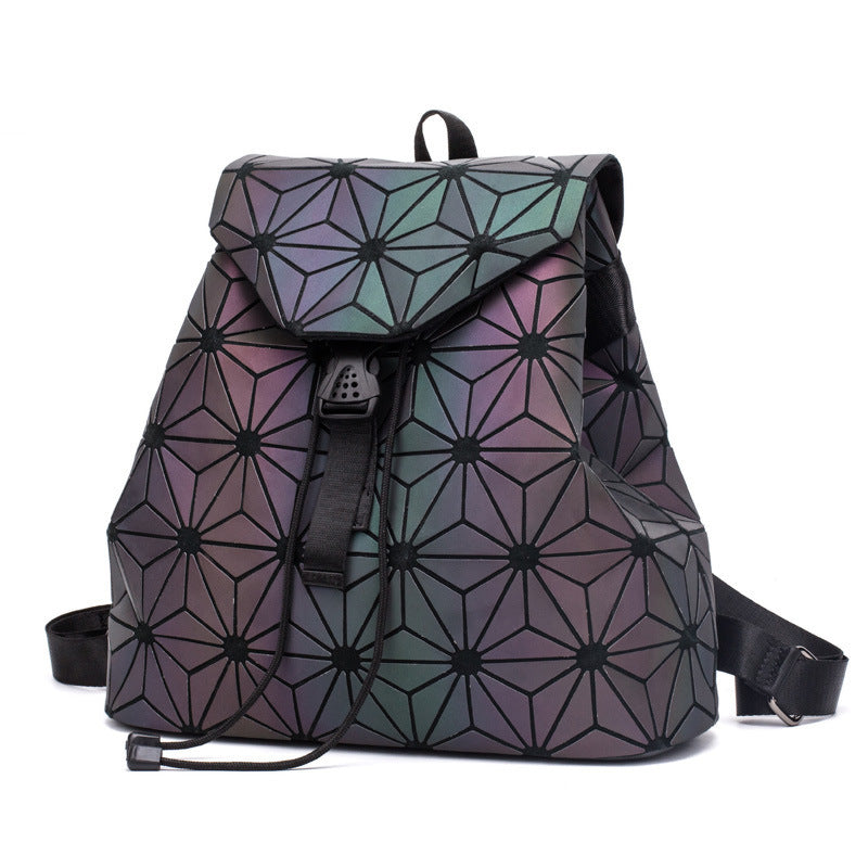 Colorful Geometric Fashion Folding Rhombus Backpack - ANIBEY