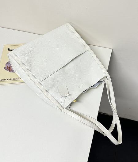 Leather Tote Large Capacity Shoulder Bag - ANIBEY