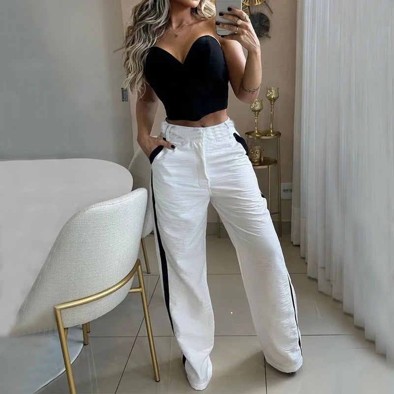 Tube Top High-waisted Trousers Suit