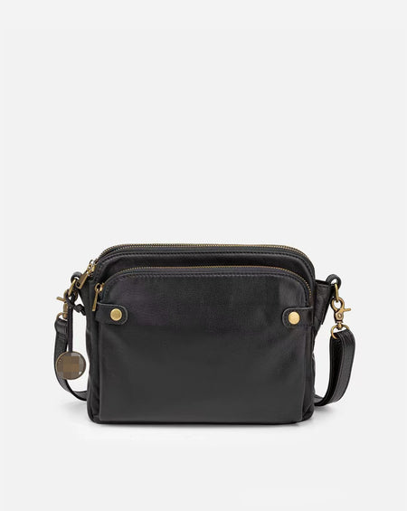 Vintage Three Layer Leather Messenger Bag - ANIBEY