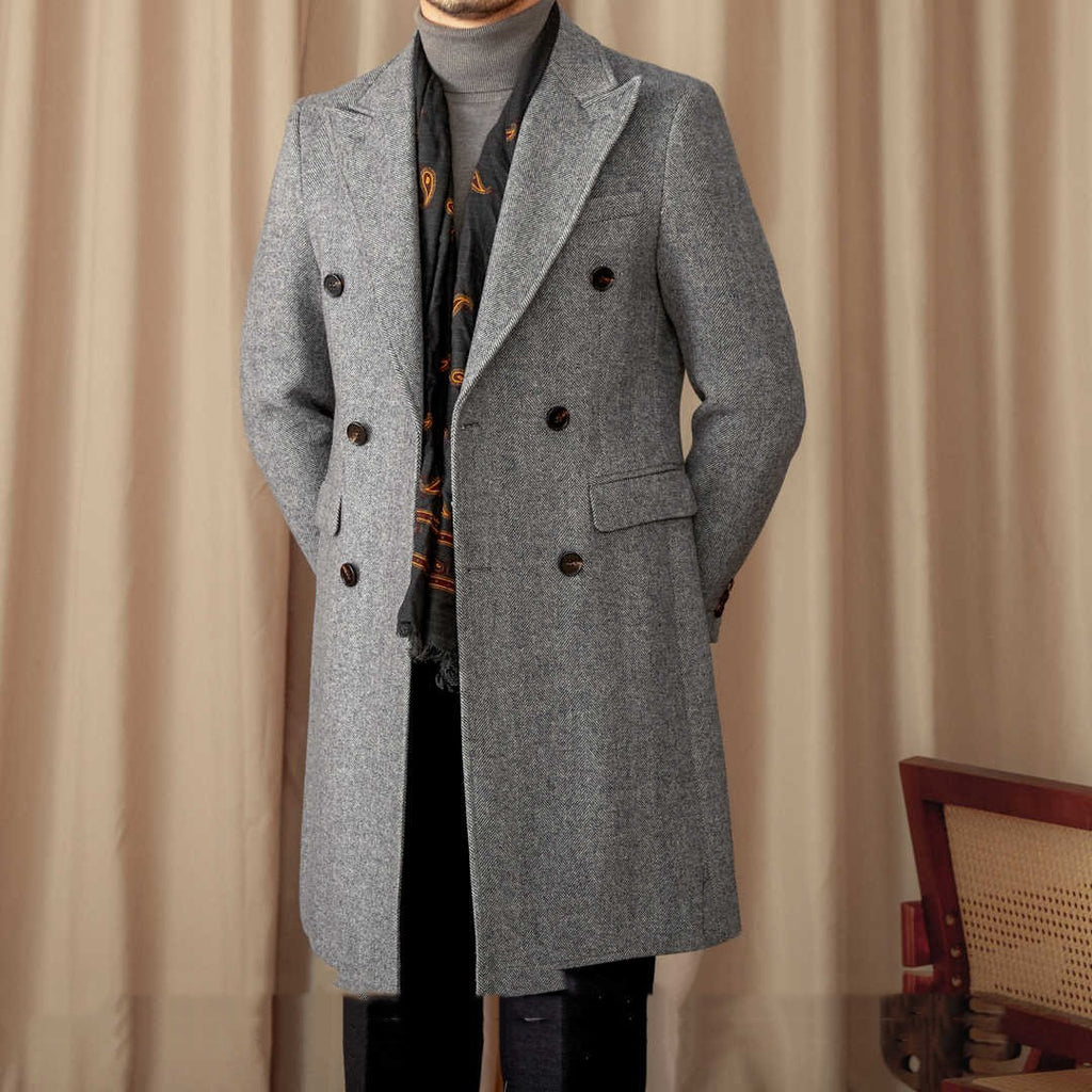 Italian Slim-Fit Warm Trench Coat For Men - ANIBEY