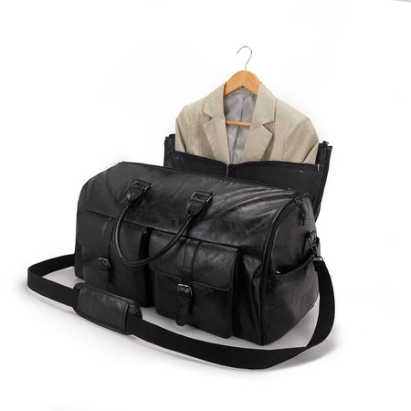 Travel Convenient Portable Garment Bag PU Leather Luggage Bag - ANIBEY