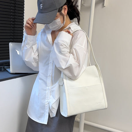 Leather Tote Large Capacity Shoulder Bag - ANIBEY