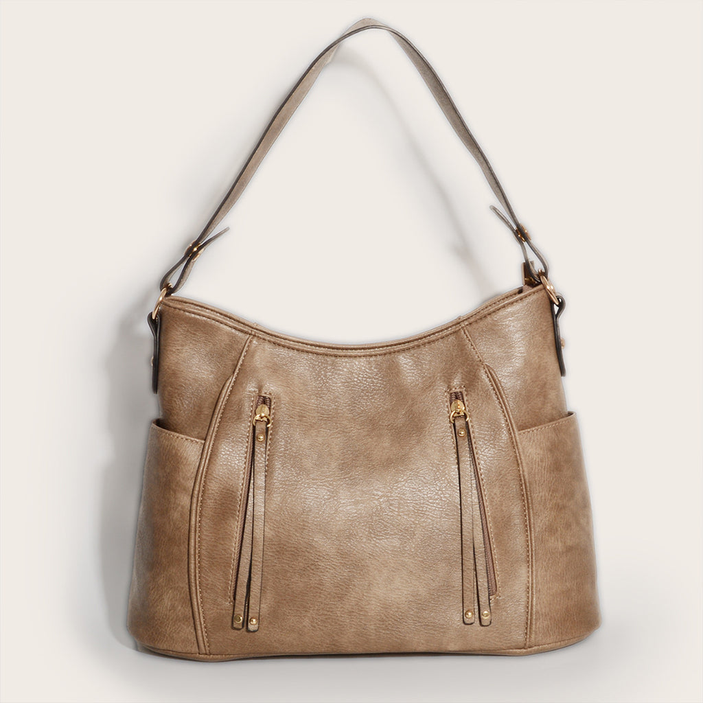 Retro Double Zipper Tassel Women's Portable Shoulder Bag - ANIBEY